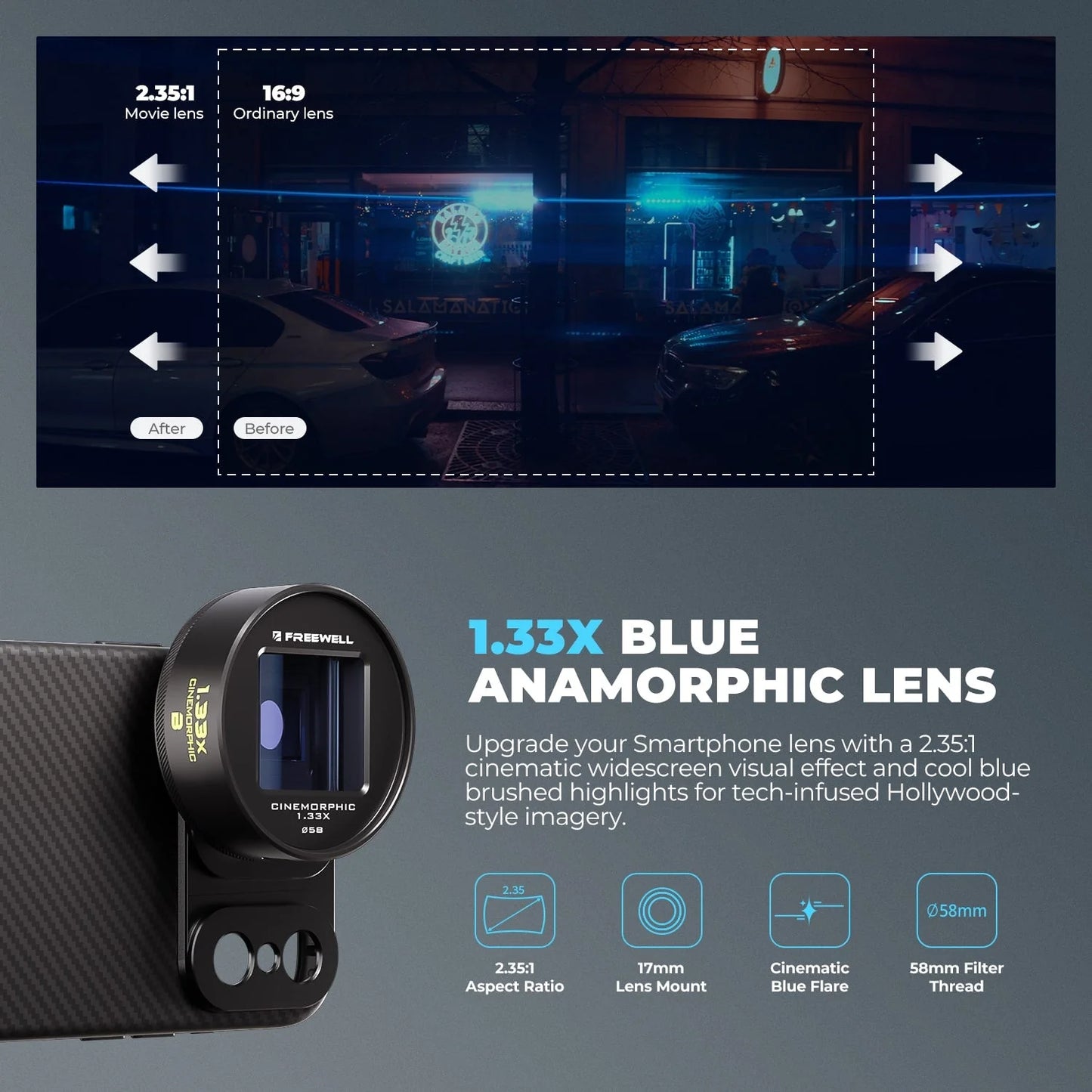 Freewell 1.33x Anamorphic Lens