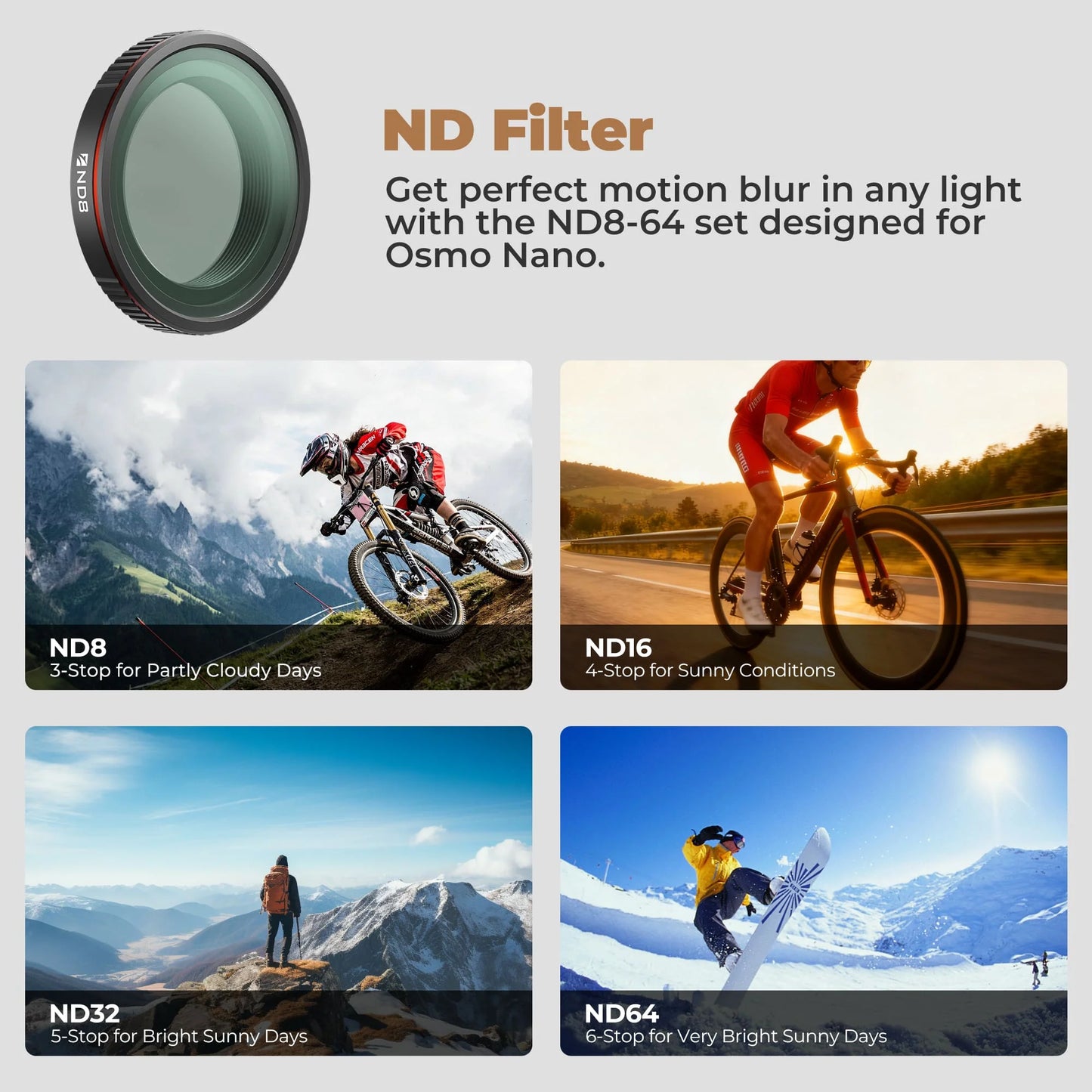Freewell DJI Osmo Nano ND Filters 4 Pack - Standard Day