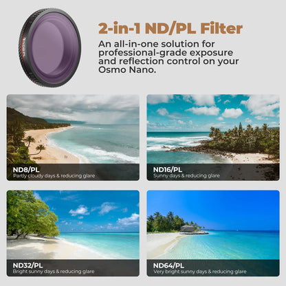 Freewell DJI Osmo Nano ND/PL Filters 4 Pack - Bright Day