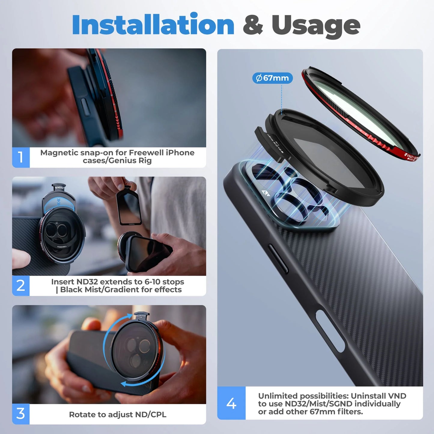 Freewell iPhone Pro Hybrid Filter Kit